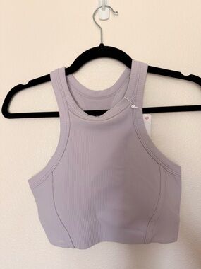 lululemon athletica Ribbed High-Neck Yoga Bra in Light Lavender